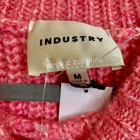 Industry Republic Clothing pink sweater women knit mock neckline sweater size M - Picture 3 of 9